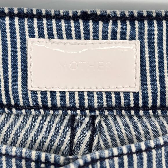 Mother Jeans The Vamp One The Road Destroy Conductor Strip Size 25 Cropped - Picture 9 of 11